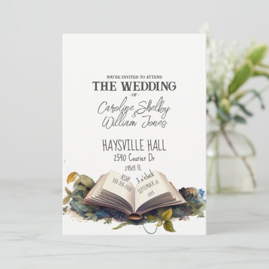 Fantasy Book Fairytale Whimsical Magical Einzigart Einladung (Stehend Vorderseite)