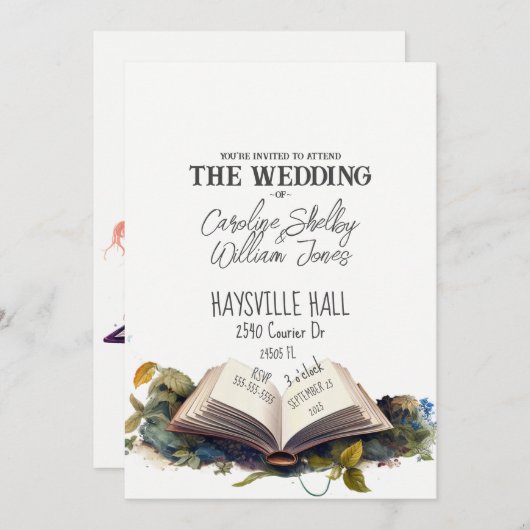 Fantasy Book Fairytale Whimsical Magical Einzigart Einladung (Vorne/Hinten)