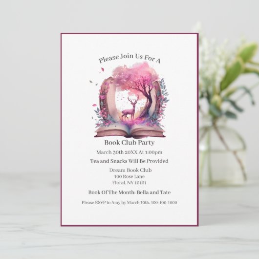 Fantasy Book Lover, Book Club Einladung (Stehend Vorderseite)