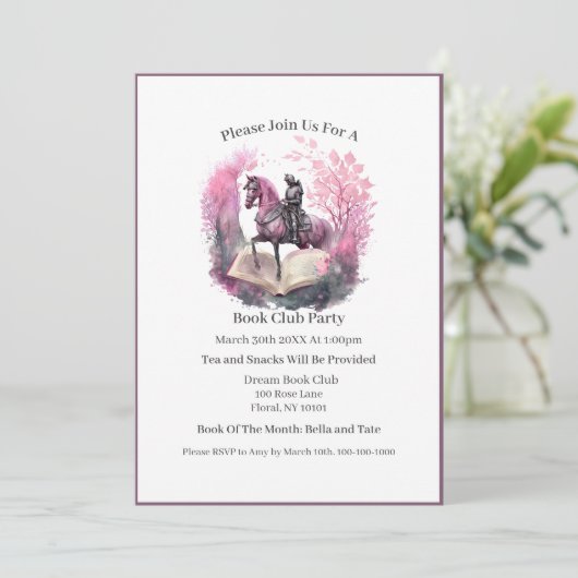 Fantasy Book Lover, Book Club Einladung (Stehend Vorderseite)