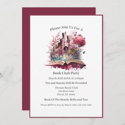 Fantasy Book Lover, Book Club Einladung (Vorne/Hinten)