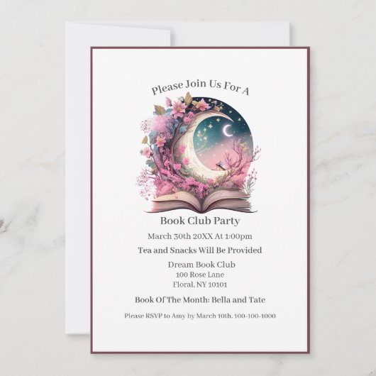 Fantasy Book Lover, Book Club Einladung (Vorderseite)