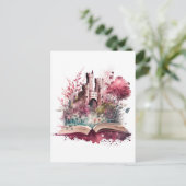 Fantasy Book Lover Design Postkarte (Stehend Vorderseite)