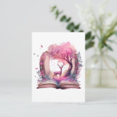 Fantasy Book Lover Design Postkarte (Stehend Vorderseite)
