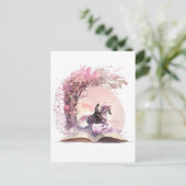 Fantasy Book Lover Design Postkarte (Stehend Vorderseite)