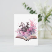 Fantasy Book Lover Design Postkarte (Stehend Vorderseite)