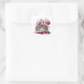 Fantasy Book Lover Design Quadratischer Aufkleber (Tasche)