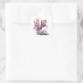 Fantasy Book Lover Design Quadratischer Aufkleber (Tasche)