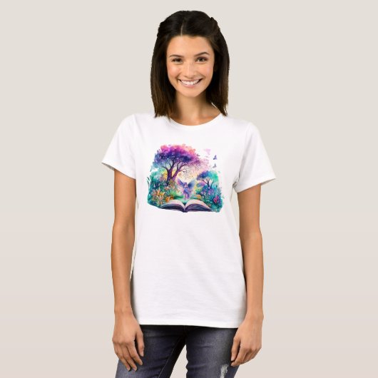 Fantasy Book Lover Fairy T-Shirt (Vorne ganz)