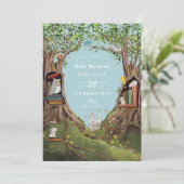 Fantasy Books for Baby Shooting Light Blue Einladung (Stehend Vorderseite)