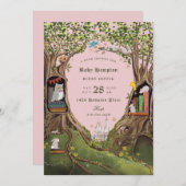 Fantasy Books for Baby Shooting Pink Green Einladung (Vorne/Hinten)
