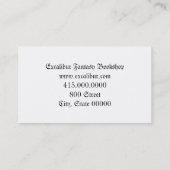 Fantasy Bookshop oder Book Club Visitenkarte (Rückseite)