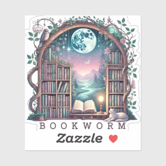 Fantasy Bookworm Aufkleber (Blatt)