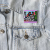 fantasy boy riding cat fighting dragon and eagle button (Beispiel)