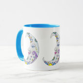Fantasy Britisch gefärbte Crescent Moons Gesichter Tasse (Vorderseite Links)