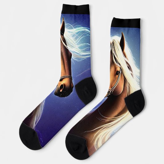 Fantasy Brown Horse mit Weißen Mane Socken (Linkes Detail)