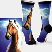 Fantasy Brown Horse mit Weißen Mane Socken