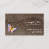 Fantasy Brünett Butterfly Business Card Visitenkarte (Rückseite)