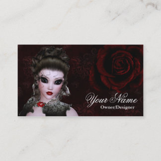 Fantasy Brünett Dark Gothic Style Business Card 2 Visitenkarte