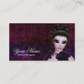 Fantasy Brünett Dark Gothic Style Business Card Visitenkarte