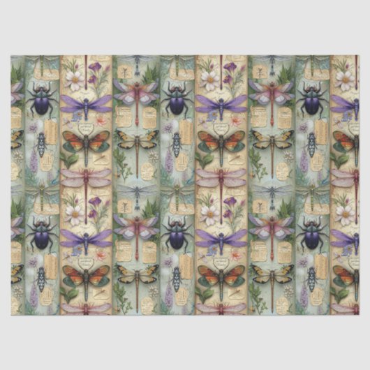 Fantasy Bugs Gewebe Papier Whimsical Insect Gesche (Vorderseite)