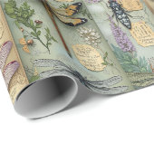 Fantasy Bugs Wrapping Paper Whimsical Insect Gesch Geschenkpapier (Rolleneckpunkt)