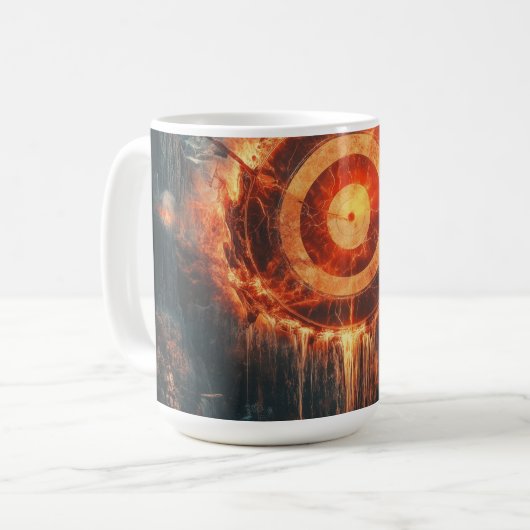Fantasy Bullseye Symbol Digitale Kunst Kaffeetasse (Vorderseite Links)