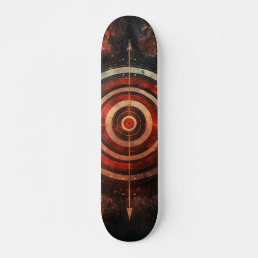 Fantasy Bullseye Symbol Digitale Kunst Skateboard (Vorne)