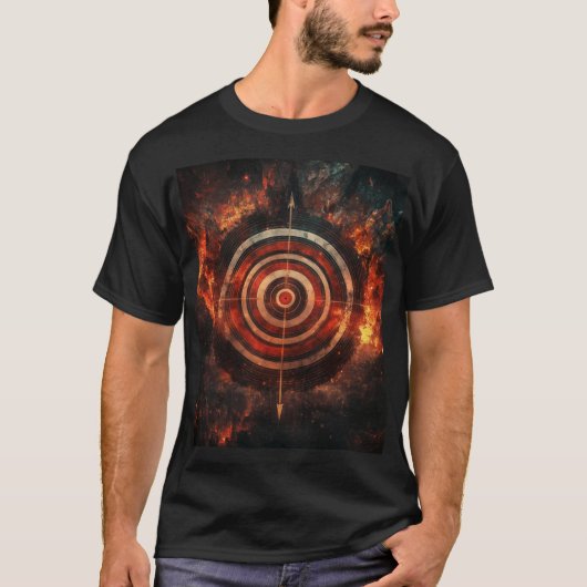 Fantasy Bullseye Symbol Digitale Kunst T-Shirt (Vorderseite)