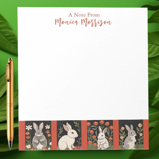 Fantasy Bunnies in einer Row Stationery Notizblock