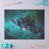 Fantasy Bunny Rabbit in Motorrad Seidenpapier (Basteln)