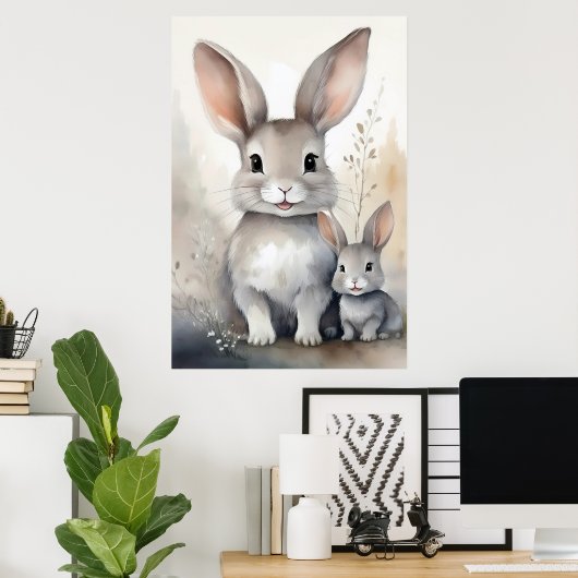 Fantasy Bunny Rabbit Poster (Heimbüro)