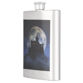 Fantasy-Burg in der Nacht Flachmann (Links)