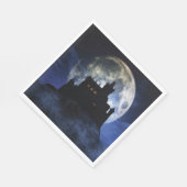 Fantasy-Burg in der Nacht Serviette (Ecke)