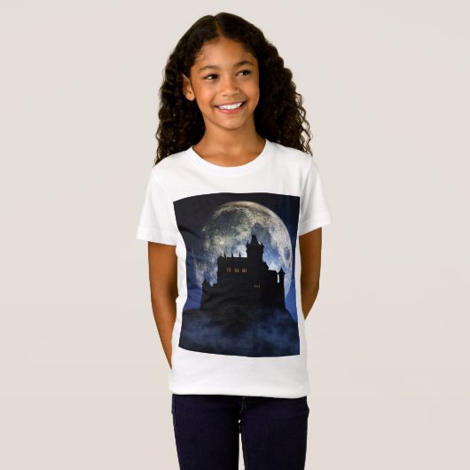 Fantasy-Burg in der Nacht T-Shirt (Vorne ganz)