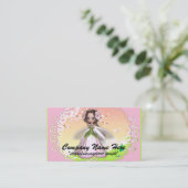 Fantasy Business Card :: Cherry Blossom Fairy Visitenkarte (Stehend Vorderseite)