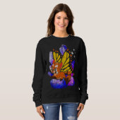 Fantasy Butterfly Crystals Süße Tier Red Panda Sweatshirt (Vorne ganz)