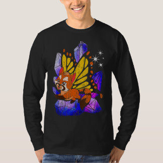 Fantasy Butterfly Crystals Süße Tier Red Panda T-Shirt