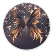 Fantasy Butterfly Gold Sparkle Keramikknauf (Vorderseite)