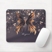 Fantasy Butterfly Gold Sparkon Mousepad (Mit Mouse)