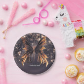 Fantasy Butterfly Gold Sparkon Pappteller (Party)