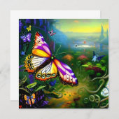 Fantasy Butterfly Journey Blank Grußkarte (Vorne/Hinten)