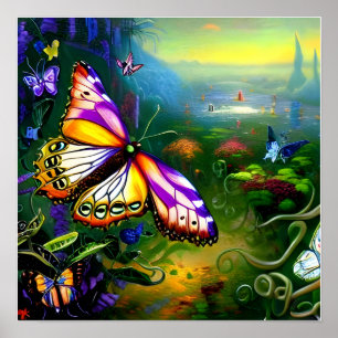 Fantasy Butterfly Journey Poster