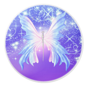 Fantasy Butterfly Pink & Lila Sparkor Keramikknauf