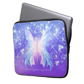 Fantasy Butterfly Pink & Lila Sparkor Laptopschutzhülle (Vorderseite Links)