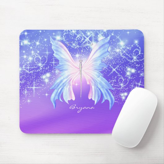 Fantasy Butterfly Pink & Lila Sparkor Mousepad (Mit Mouse)