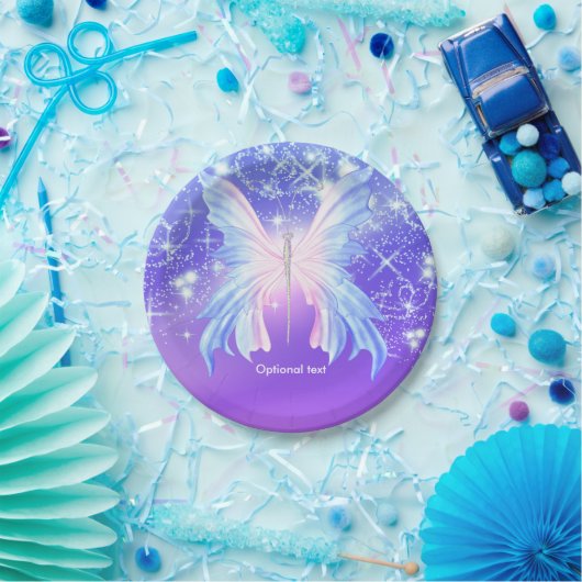 Fantasy Butterfly Pink & Lila Sparkor Pappteller (Party)