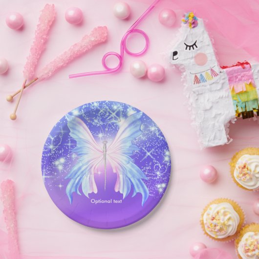 Fantasy Butterfly Pink & Lila Sparkor Pappteller (Party)