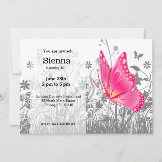 Fantasy Butterfly * wählen Sie Hintergrundfarbe Einladung (Vorderseite)