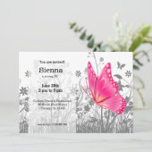 Fantasy Butterfly * wählen Sie Hintergrundfarbe Einladung (Stehend Vorderseite)